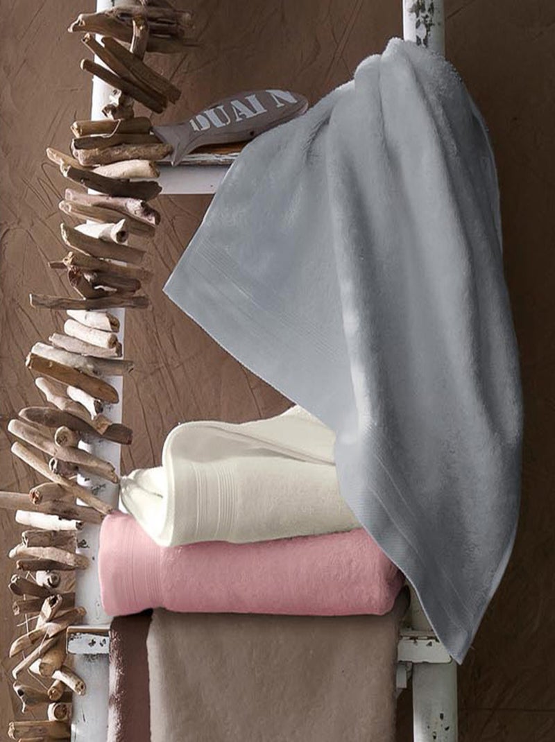 Lot de 2 Serviettes De Toilette Unies et Colorées Beige clair - Kiabi