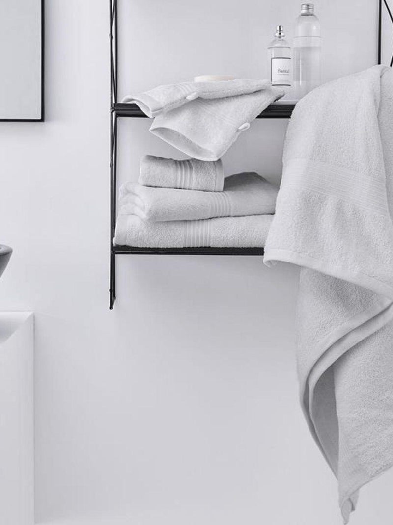 Lot de 2 serviettes de toilettes et 2 draps de bain coton uni ESSENTIAL Blanc - Kiabi
