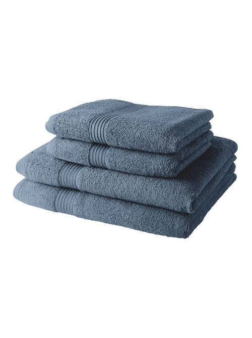 Lot de 2 serviettes de toilettes et 2 draps de bain coton uni ESSENTIAL - Kiabi Lot de 2 serviettes de toilettes et 2 draps de bain coton uni ESSENTIAL - Kiabi