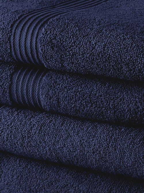 Lot de 2 serviettes de toilettes et 2 draps de bain coton uni ESSENTIAL - Kiabi