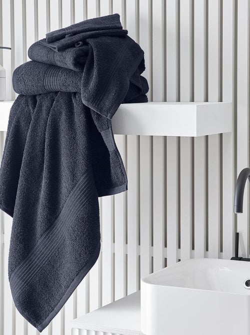 Lot de 2 serviettes de toilettes et 2 draps de bain coton uni ESSENTIAL - Kiabi