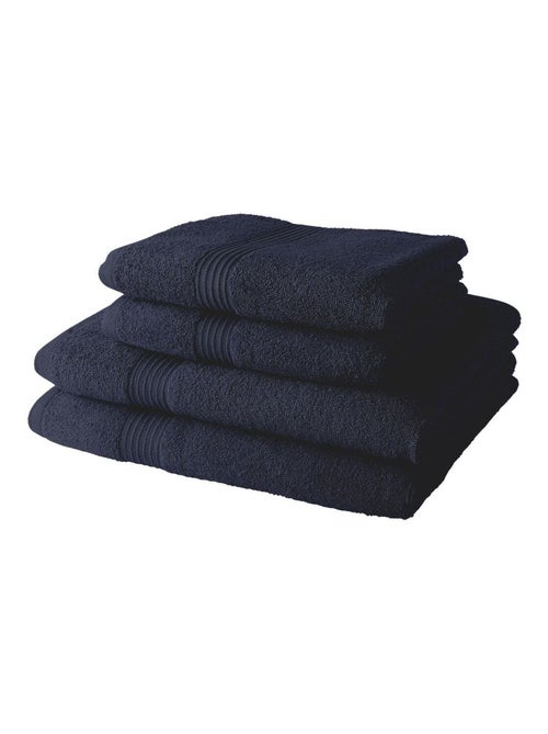 Lot de 2 serviettes de toilettes et 2 draps de bain coton uni ESSENTIAL - Kiabi