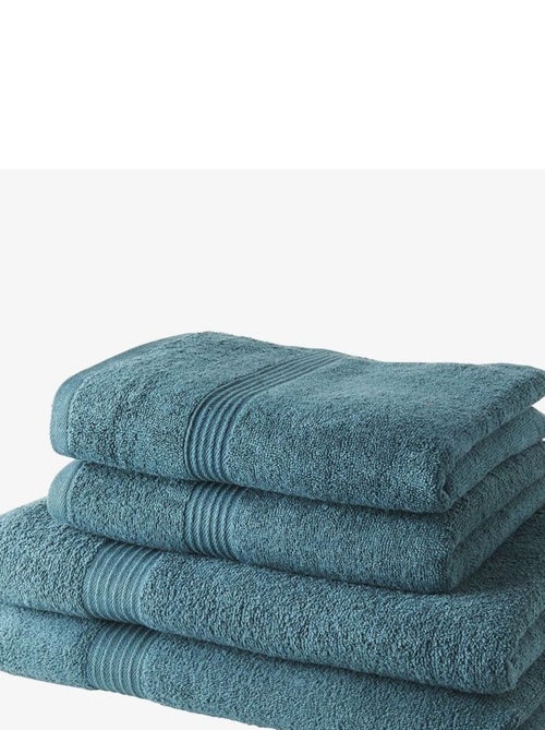 Lot de 2 serviettes de toilettes et 2 draps de bain coton uni ESSENTIAL - Kiabi Lot de 2 serviettes de toilettes et 2 draps de bain coton uni ESSENTIAL - Kiabi