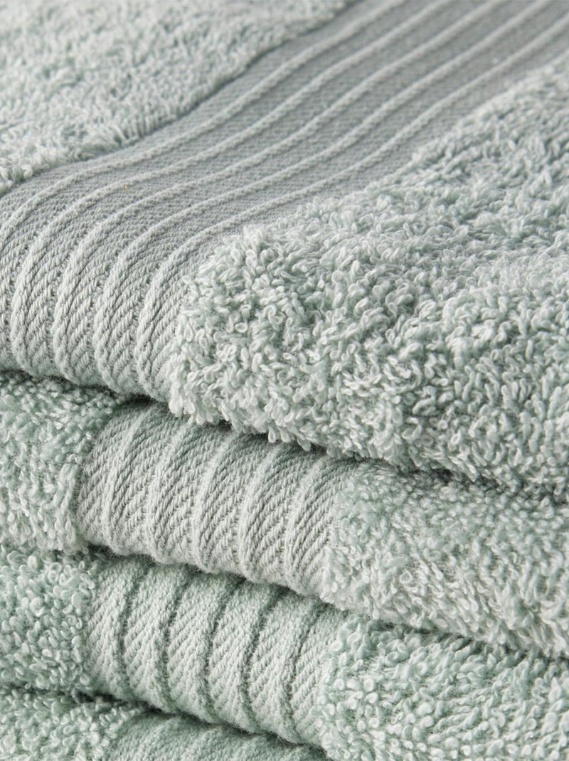 Lot de 2 serviettes de toilettes et 2 draps de bain coton uni ESSENTIAL Vert - Kiabi