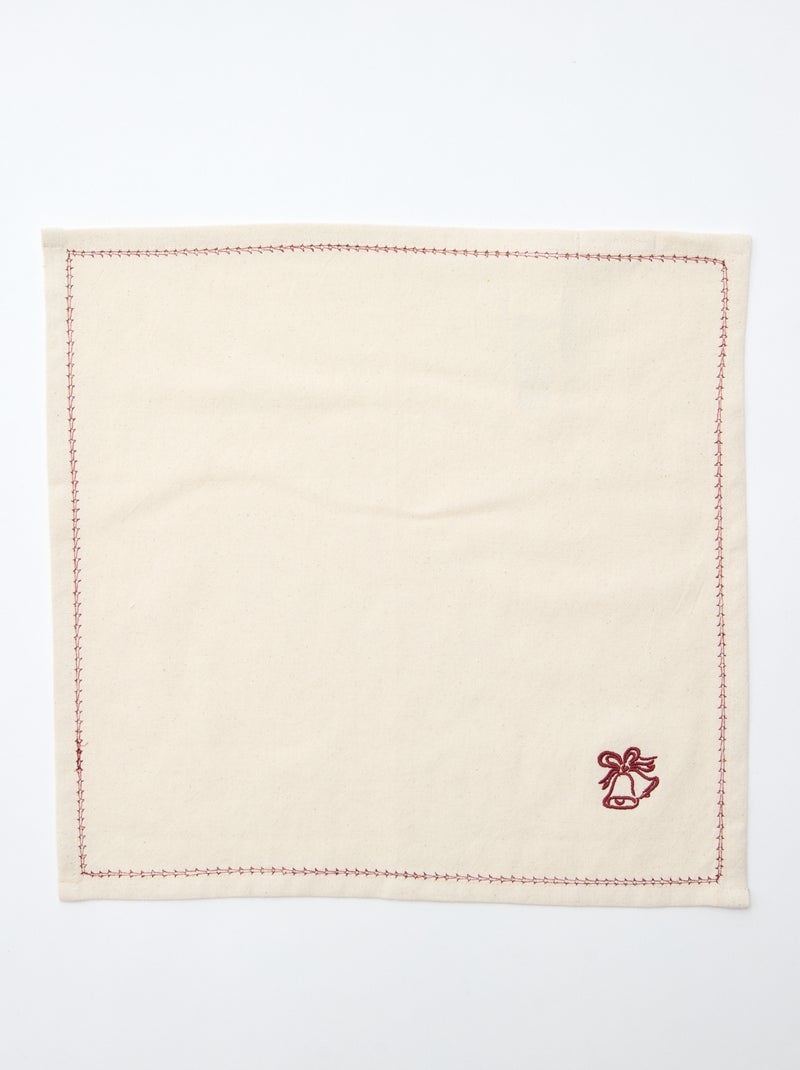 Lot de 2 serviettes en coton Beige - Kiabi
