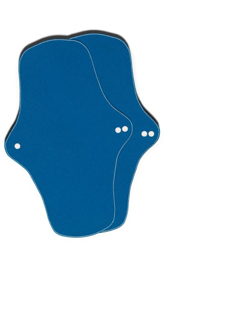 Lot de 2 Serviettes Hygiéniques lavables en coton Bio - Flux Max - Fabrication Française Bleu - Kiabi