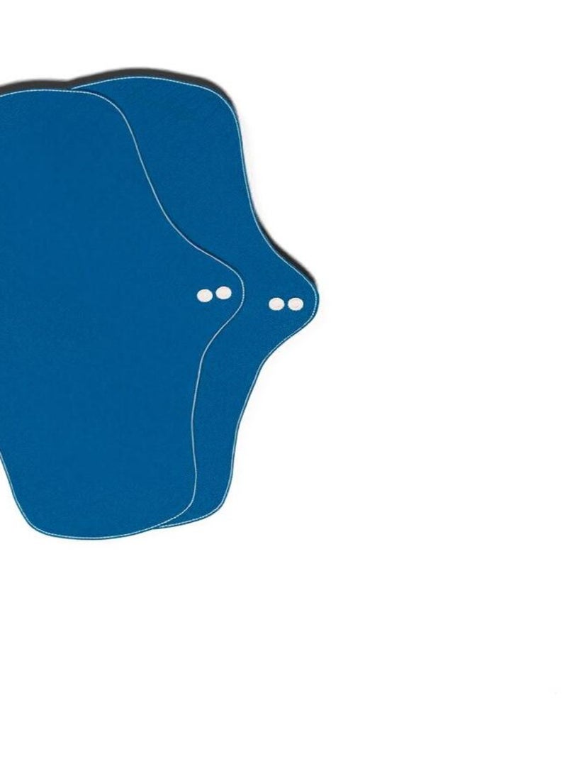 Lot de 2 Serviettes Hygiéniques lavables en coton Bio - Flux Plus - Fabrication Française Bleu - Kiabi