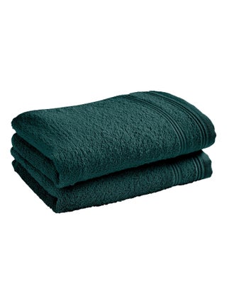 Lot de 2 serviettes invité "Spa" 30 x 50 cm / 400 gr/m² - Couleur: "Spa" Emeraude