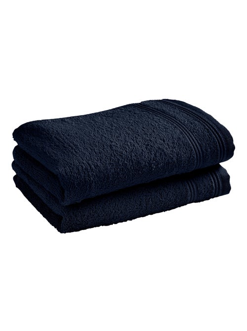 Lot de 2 serviettes invité "Spa" 30 x 50 cm / 400 gr/m² - "Spa" Bleu Nuit - Lot de 2 Serviettes invi - Kiabi