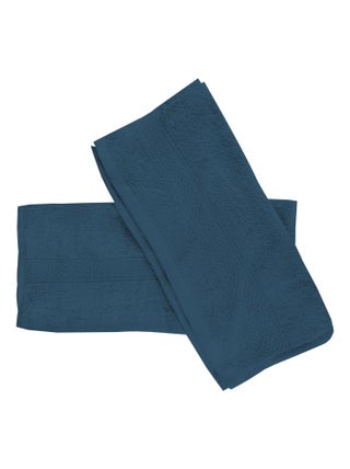 Lot de 2 serviettes invités en coton 500 gr/m2 30x40 cm LAGUNE, par Soleil d'ocre