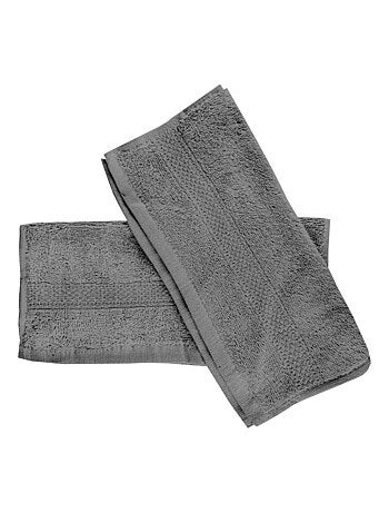 Lot de 2 serviettes invités en coton 500 gr/m2 30x40 cm LAGUNE, par Soleil d'ocre