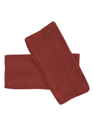 Lot de 2 serviettes invités en coton 500 gr/m2 30x40 cm LAGUNE, par Soleil d'ocre
