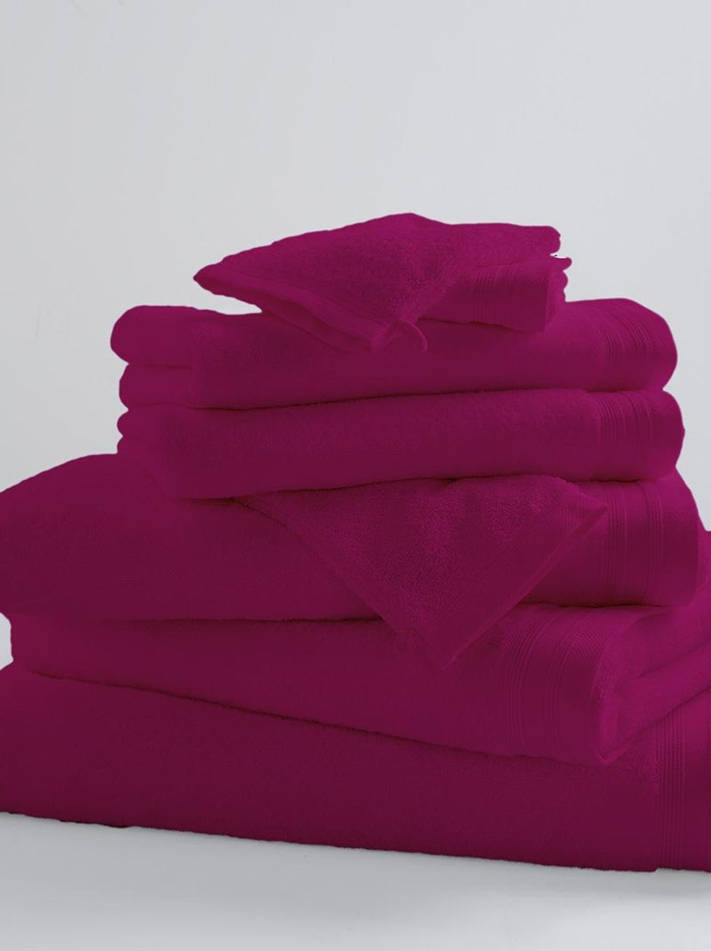 Lot de 2 Serviettes Invités Unies et Colorées Rose fushia - Kiabi