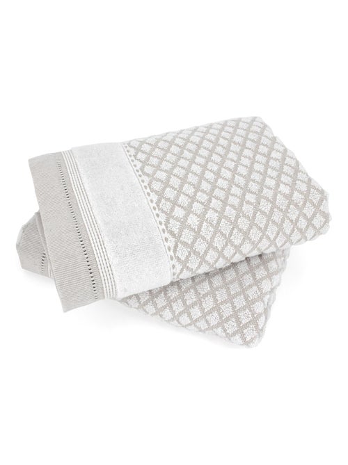 Lot de 2 serviettes toilette LINEN - Kiabi