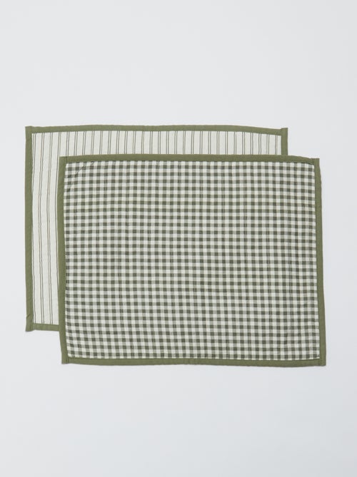 Lot de 2 sets de table 32 x 40 cm double imprimé - Kiabi Home - Kiabi Lot de 2 sets de table 32 x 40 cm double imprimé - Kiabi Home - Kiabi