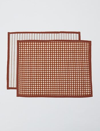 Lot de 2 sets de table 32 x 40 cm double imprimé - Kiabi Home