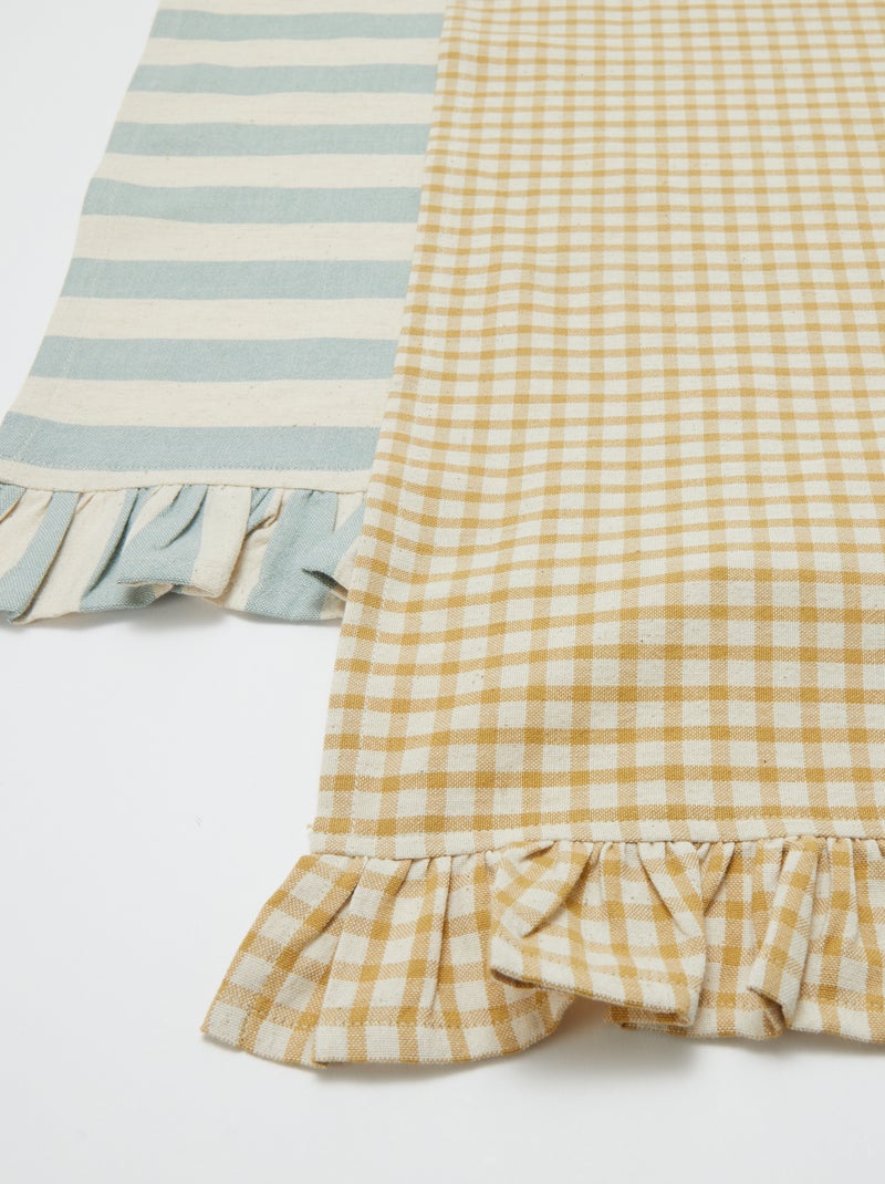 Lot de 2 sets de table (32x45 cm) à volants JAUNE - Kiabi