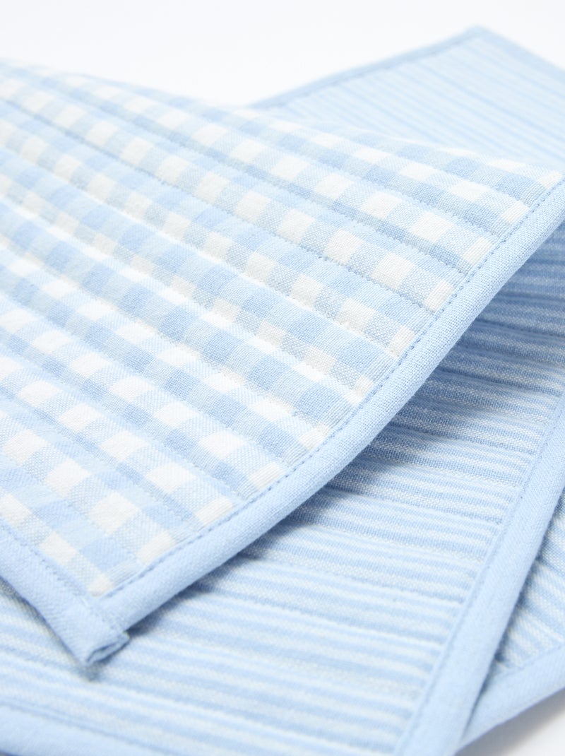 Lot de 2 sets de table à carreaux Bleu - Kiabi