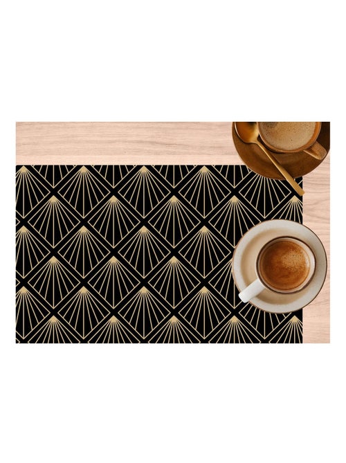 Lot de 2 sets de table avec encre métallique ELIOR - 30 x 45 cm - Or et noir - Kiabi
