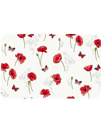 Lot de 2 sets de table COQUELICOTS - 44 x 30 cm - Rouge