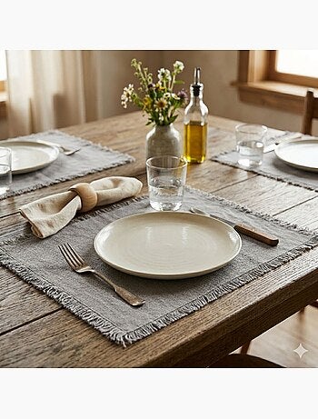 Lot de 2 sets de table en coton MAHA