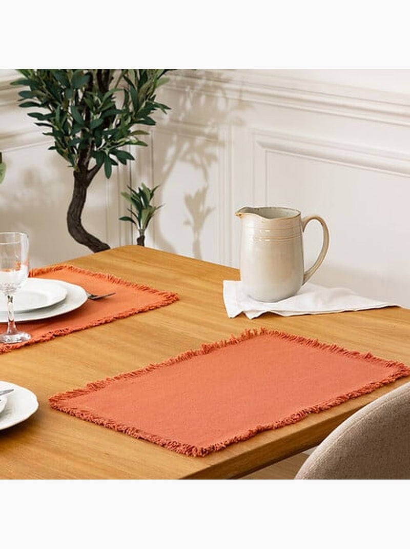 Lot de 2 sets de table en coton MAHA Rouge - Kiabi