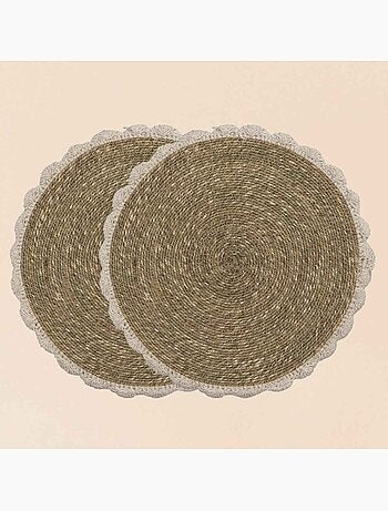 Lot de 2 sets de table en fibres naturelles 35cm