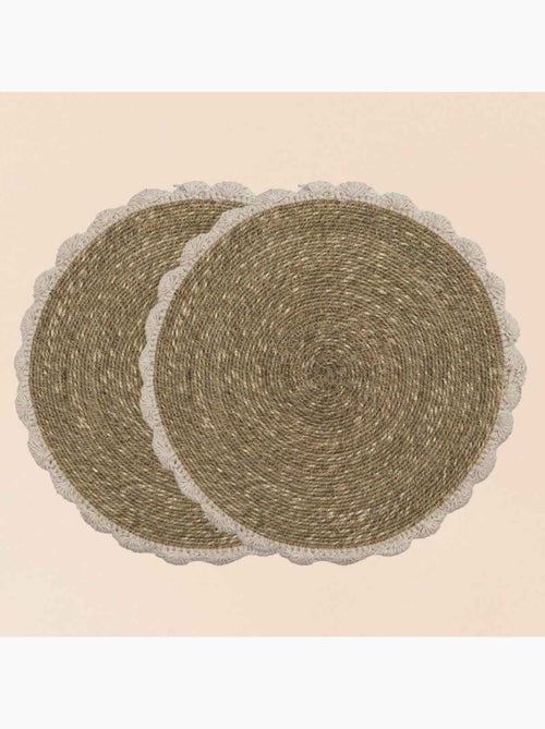 Lot de 2 sets de table en fibres naturelles 35cm - Kiabi Lot de 2 sets de table en fibres naturelles 35cm - Kiabi