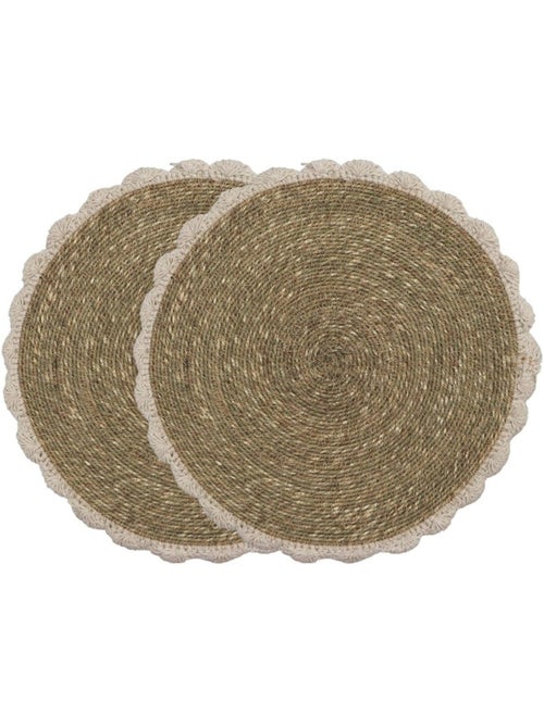 Lot de 2 sets de table en fibres naturelles 35cm - Kiabi Lot de 2 sets de table en fibres naturelles 35cm - Kiabi