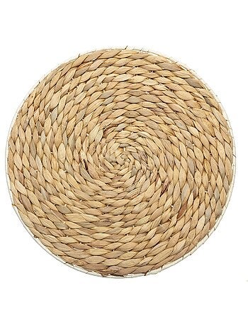 Lot de 2 sets de table en jacinthe d'eau MOOD - Diam. 35 cm - Beige