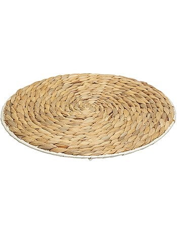 Lot de 2 sets de table en jacinthe d'eau MOOD - Diam. 35 cm - Beige