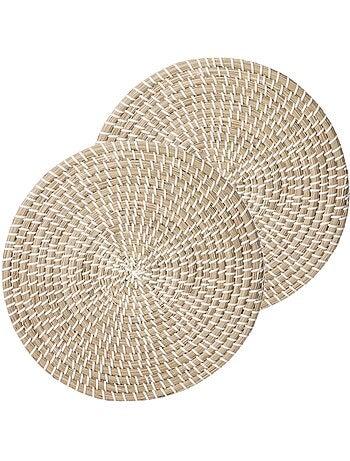 Lot de 2 sets de table en jute MOOD - Diam. 35 cm - Beige