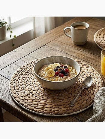 Lot de 2 sets de table en jute MOOD - Diam. 35 cm - Beige
