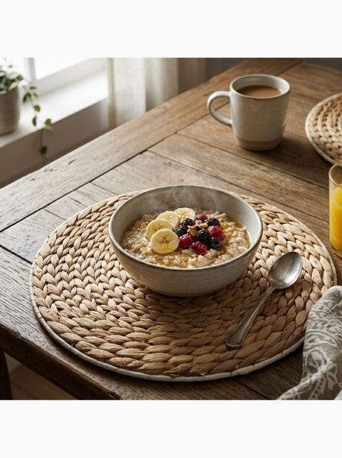 Lot de 2 sets de table en jute MOOD - Diam. 35 cm - Beige - Kiabi