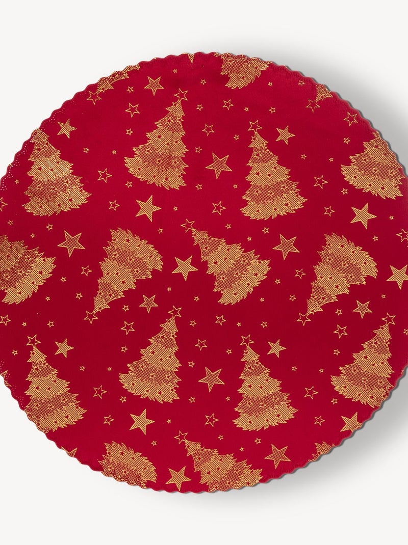 Lot de 2 sets de table en velours SAPIN Rouge - Kiabi