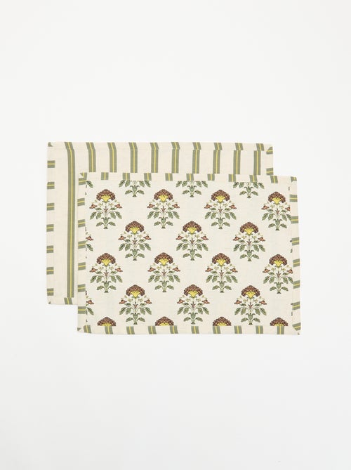 Lot de 2 sets de table imprimés - Kiabi