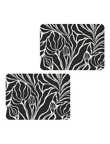 Lot de 2 sets de table LILITH - 28 x 43 cm - Noir et blanc