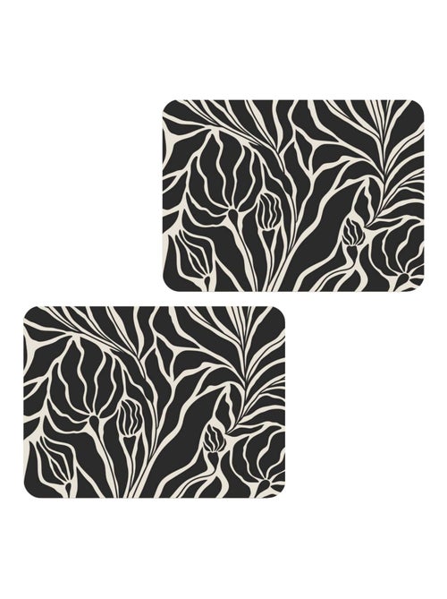 Lot de 2 sets de table LILITH - 28 x 43 cm - Noir et blanc - Kiabi Lot de 2 sets de table LILITH - 28 x 43 cm - Noir et blanc - Kiabi