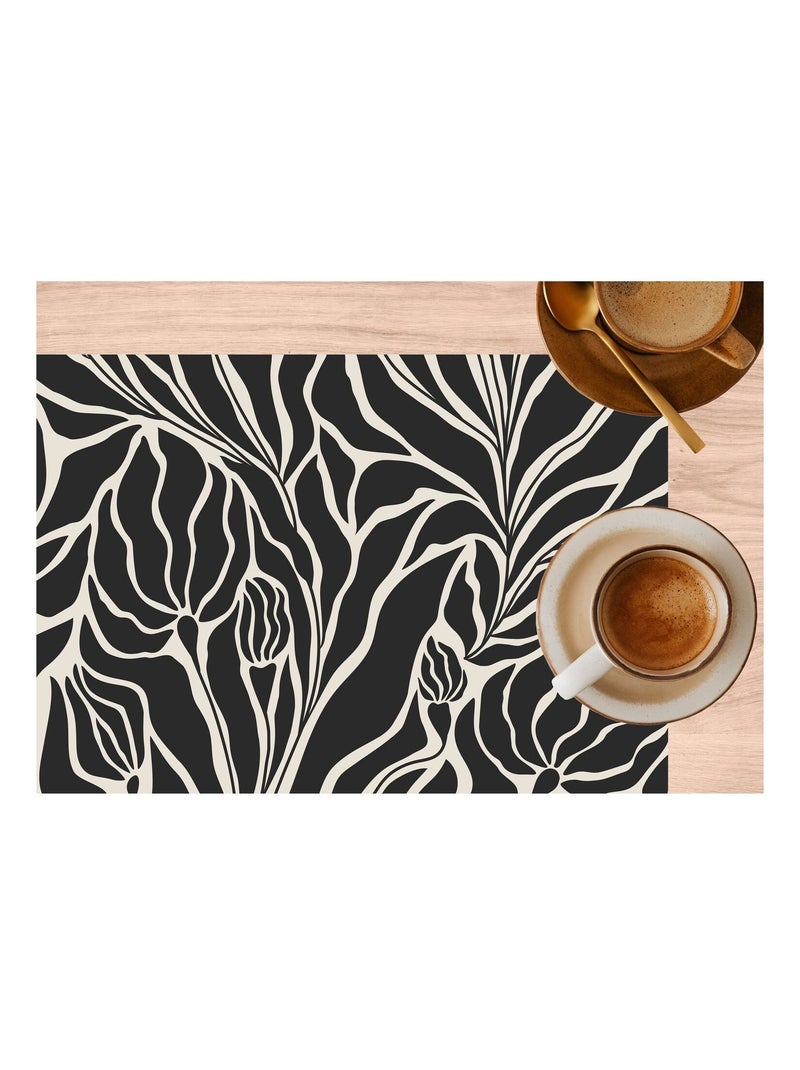 Lot de 2 sets de table LILITH - 28 x 43 cm - Noir et blanc Noir - Kiabi