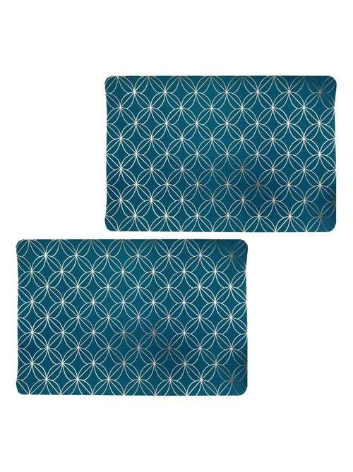 Lot de 2 sets de table motif géométrique avec encre métallique OTTO - 30 x 45 cm - Or et vert - Kiabi Lot de 2 sets de table motif géométrique avec encre métallique OTTO - 30 x 45 cm - Or et vert - Kiabi