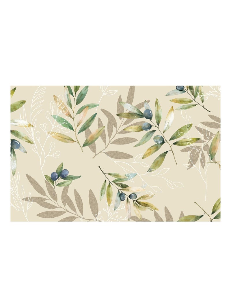 Lot de 2 sets de table motif provençal OLIBA - 28 x 43 cm - Beige et vert Beige - Kiabi