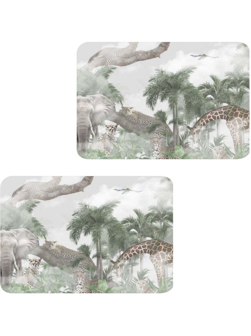 Lot de 2 sets de table motifs animaux OLWEN - 28 x 43 cm - Kiabi