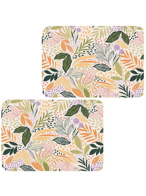 Lot de 2 sets de table motifs feuillage MAOLI - 28 x 43 cm - Multicolore - Kiabi Lot de 2 sets de table motifs feuillage MAOLI - 28 x 43 cm - Multicolore - Kiabi
