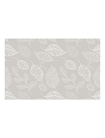 Lot de 2 sets de table motifs feuillage ROMIE - 28 x 43 cm - Beige et blanc