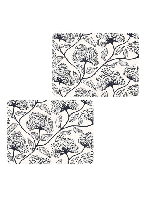 Lot de 2 sets de table motifs ginkgo CASSIA - 28 x 43 cm - Beige et noir - Kiabi Lot de 2 sets de table motifs ginkgo CASSIA - 28 x 43 cm - Beige et noir - Kiabi