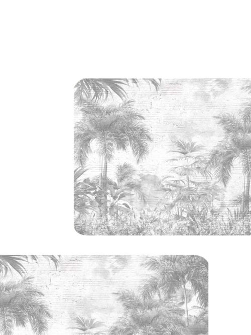 Lot de 2 sets de table motifs jungle SAGE - 28 x 43 cm - Gris et blanc - Kiabi Lot de 2 sets de table motifs jungle SAGE - 28 x 43 cm - Gris et blanc - Kiabi