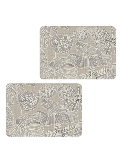Lot de 2 sets de table motifs tropical WILD - 28 x 43 cm - Ecru - Kiabi