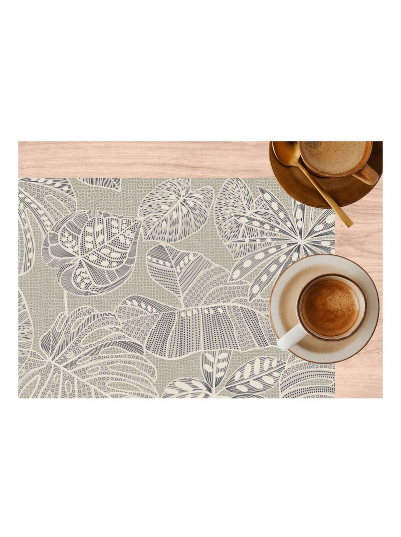 Lot de 2 sets de table motifs tropical WILD - 28 x 43 cm - Ecru Beige - Kiabi