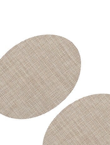 Lot de 2 Sets de table oval effet tissé - 45 x 35 cm - Marron/Beige