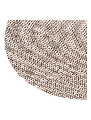 Lot de 2 Sets de table oval effet tissé - 45 x 35 cm - Marron/Beige